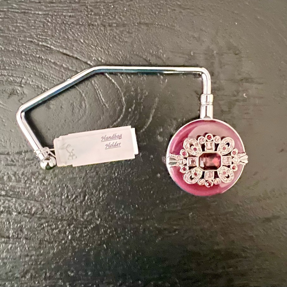 Elegant Jewel-Topped Handbag Holder